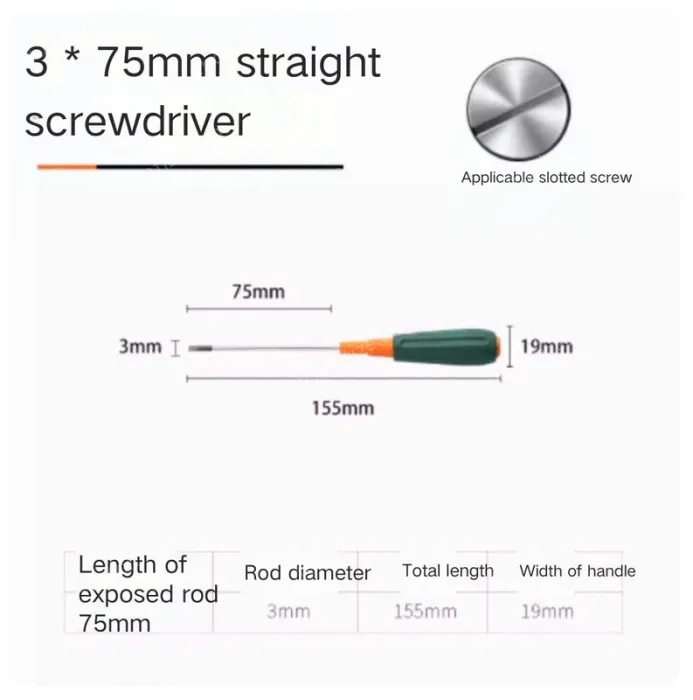 Slotted screwdriver 3*75