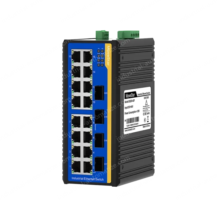4 Ports Gigabit SFP + 16 Ports 10/100M T(x) Din-Rail Unmanaged Industrial Ethernet Switch