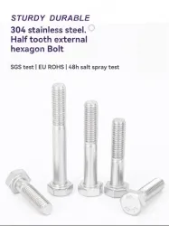 Half thread external hexagonal bolt M8*85