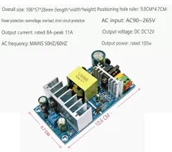 AC-DC buck module: 220V to 12V 8A isolating switching power supply module