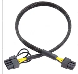 6PIN to 8PIN Server Power Cable Graphics Card Cable Mesh Sleeve Protection 52cm