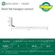 Short flat head hex wrench 3mm 82307