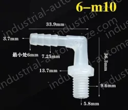 6-M10-M thread right angle elbow