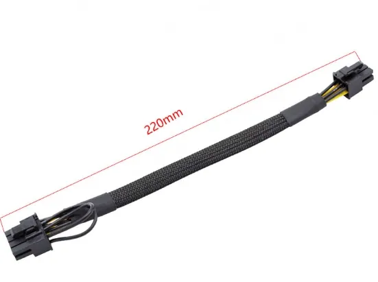 6PIN to 8PIN Server PowerCable Graphics Card Cable Mesh Sleeve Protection 32cm