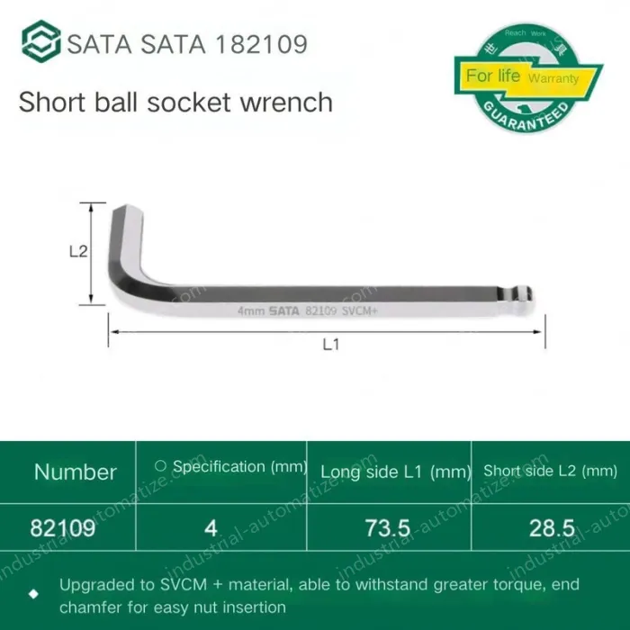 Short ball hex wrench 4mm 82109