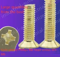 Golden Flat Head Screws M3*105