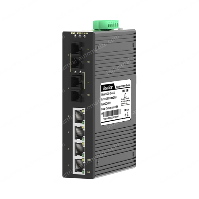 2 Ports 100M F(x) + 4 Ports 10/100M T(x) Din-Rail Unmanaged Industrial Ethernet Switch