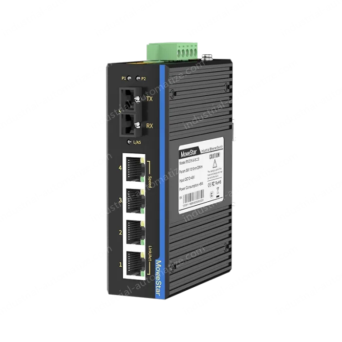 1 Port 100M F(x) + 4 Ports 10/100M T(x) Din-Rail Unmanaged Industrial Ethernet Switch