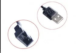 USB computer fan adapter cable 2Pin 5V 80cm