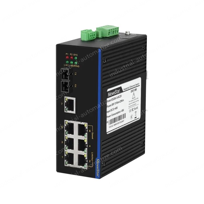 1 Port 100M F(x) + 7 Ports 10/100M T(x) Din-Rail Unmanaged Industrial Ethernet Switch