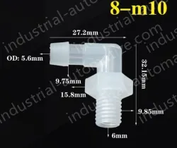 8-M10-M thread right angle elbow