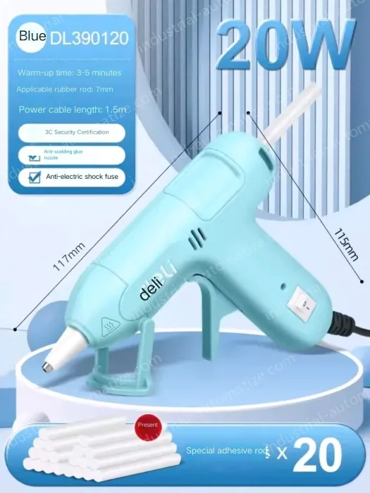 20W children's blue glue gun + 20 glue sticks
