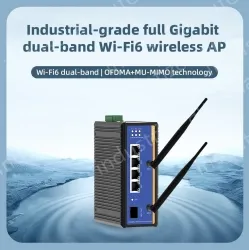 1 Port Gigabit SFP + 4 Ports Gigabit RJ45 Din-Rail Dual Band Wi-Fi6 Wireless Router