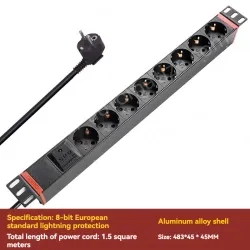 8-digit European standard + lightning protection * 2 meters cable