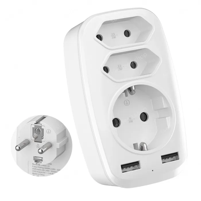 Extension power outlet wall socket