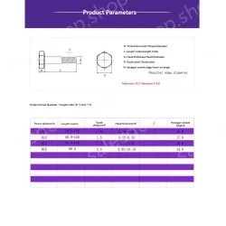 Half thread external hexagonal bolt M6*40