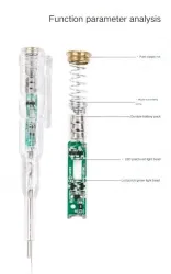 The voltage resistance of digital display test pen with illumination is 12-250V V.