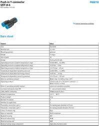 Push-in fitting QSY-8-6(FESTO)